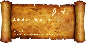 Jakubek Agapion névjegykártya